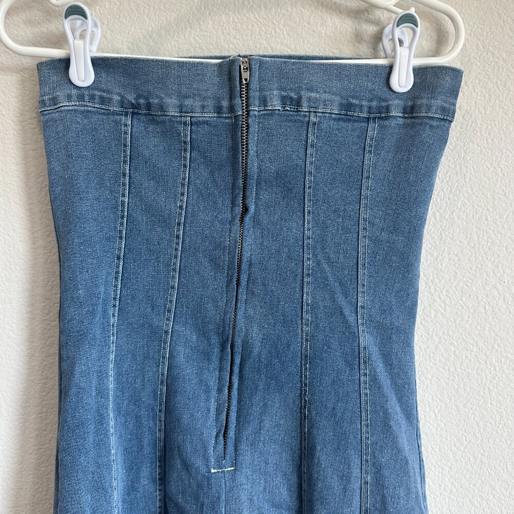 Strapless Denim Maxi Dress 🤩 stunning - Picture 5 of 6